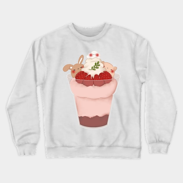 Cute strawberry ice cream Crewneck Sweatshirt by Dsanstudio